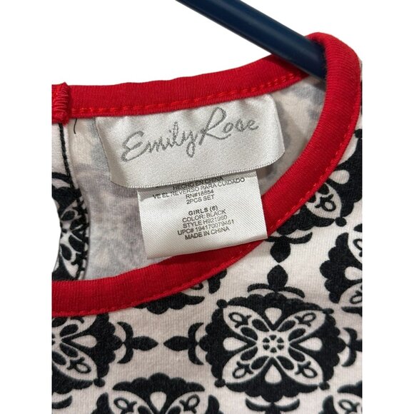 Emily Rose Girls Christmas Santa Long-Sleeve Top With Ruffle Hem Size 6 - Picture 2 of 3